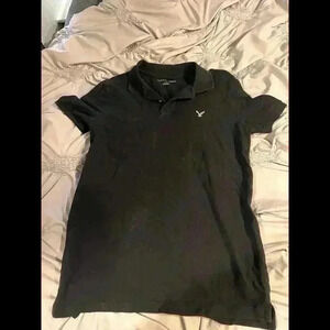 American Eagle Outfitters Classic Fit Black Polo Shirt Men’s Size Md